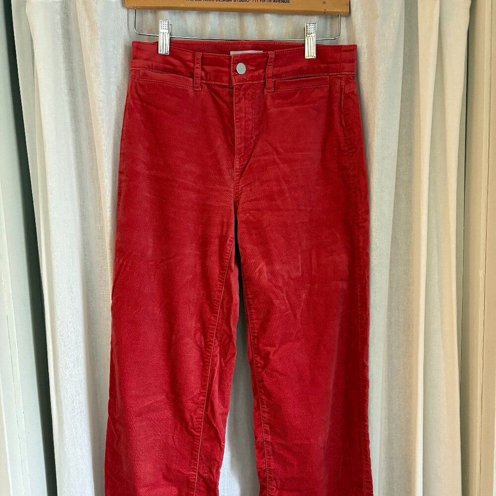 Anne Taylor Loft Velvet Cropped Pants Salmon Colored, size 26/2